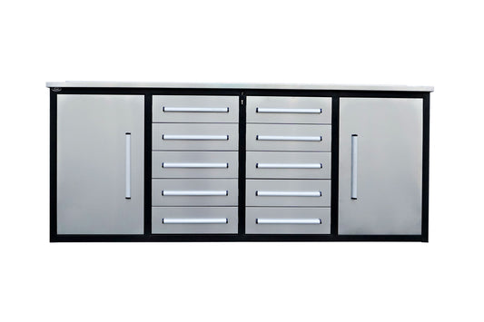 Storage Cabinets With Workbench (With 10 Drawers And 2 Cabinets)