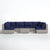 Blue / 4 Pc. 4 Seater Sectional, 2 Chairs, Table