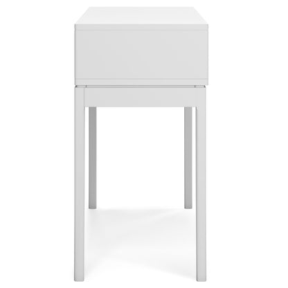 The Harper - Handcrafted Console Sofa Table is a minimalist white table featuring four straight legs and a boxy top, displayed from the front against a plain white background.