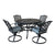 Light Blue / 5 Pc. Table, 4 Swivel Chairs