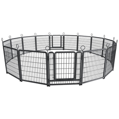 Heavy Duty Dog Playpen Outdoor 16 Piece Panels - Snow Leopard