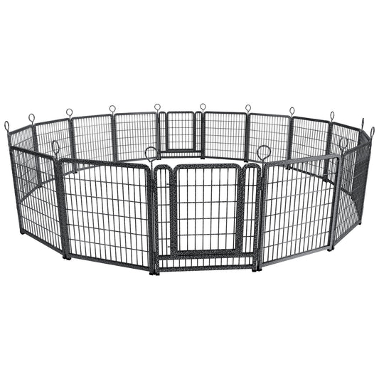 Heavy Duty Dog Playpen Outdoor 16 Piece Panels - Snow Leopard