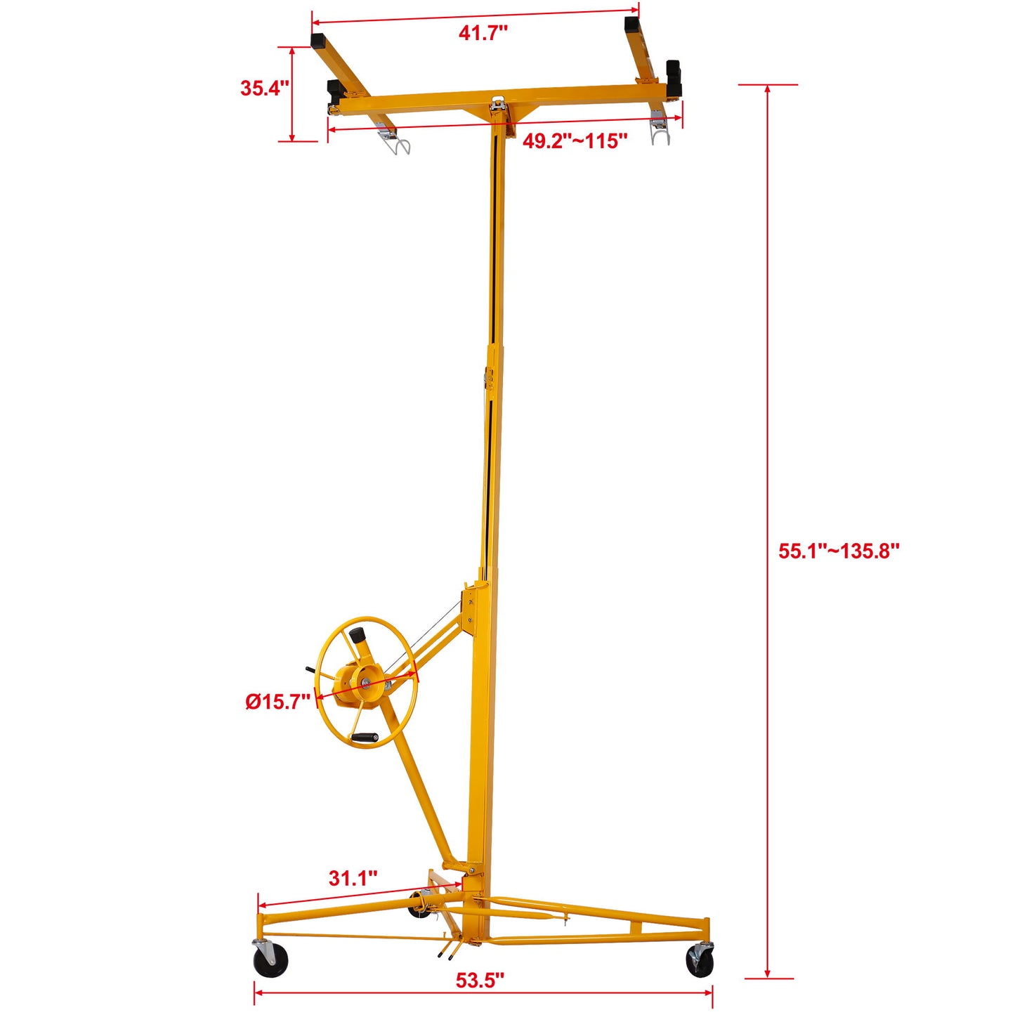 Heavy Duty Drywall Lift Panel Hoist With Adjustable Height And Safety Features