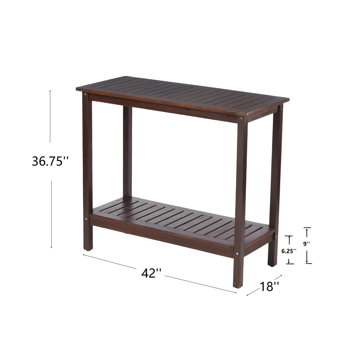Workstation For Garden Balcony Garage, Acacia Console Potting Table