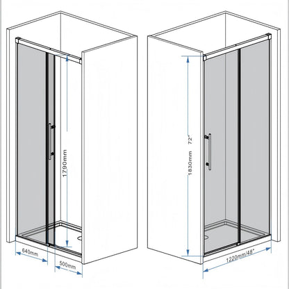 Frameless Single Sliding Shower Door With Handle