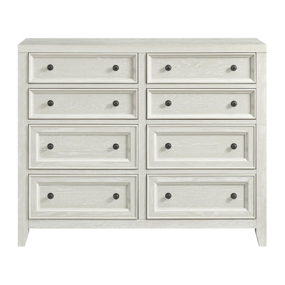8 Drawer Dresser With Framed Fronts And Smooth Metal Glides