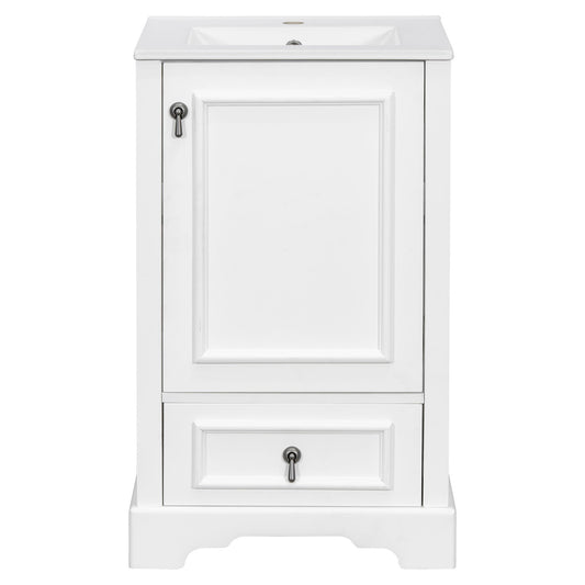 Bathroom Vanity With Sink, Soft Close Door, Adjustable U-Shaped Shelf
