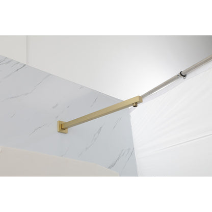 Wall Mounted Shower Arm With Flange, 16" Stainless Steel For Rain Shower Heads - Gold