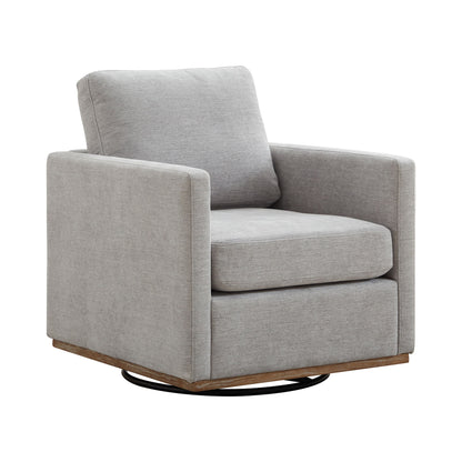 Modern Square Upholstered Swivel Accent Chair With Metal Base