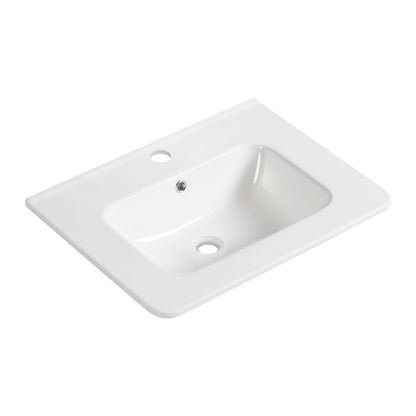 Vessel Sink Top With Overflow Drain - Milk White