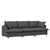 Dark Gray / 3 Seater Sectional Sofa With 2 Ottomans