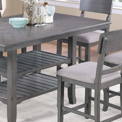 Dining Table 2 Shelves, Counter Height For Dining Room - Gray