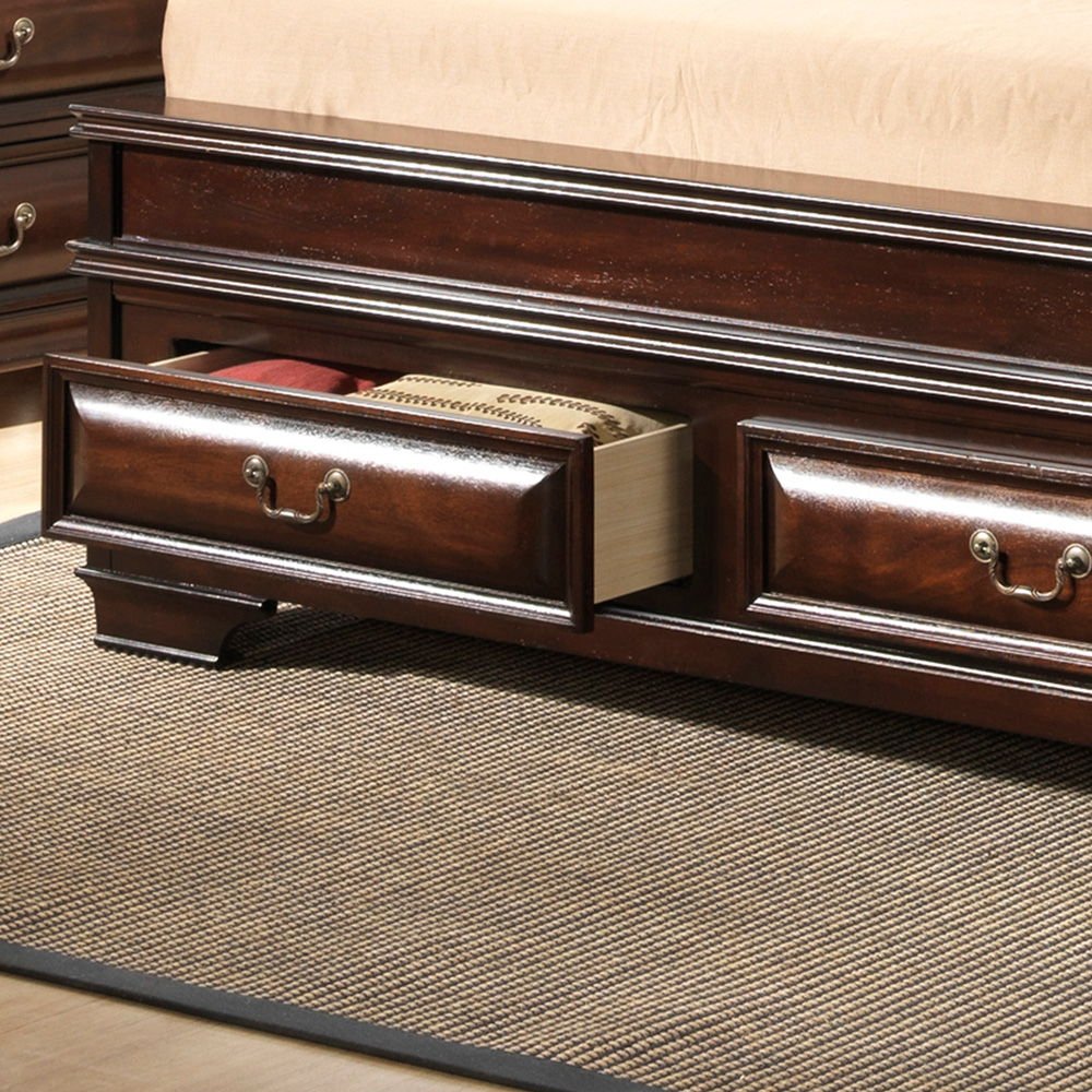 The LaVita - Storage Bed features a convenient drawer beneath the bed for added storage.