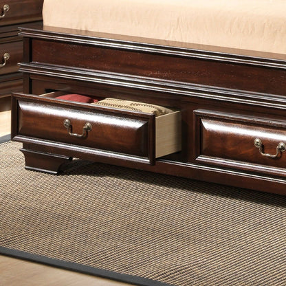 The LaVita - Storage Bed features a convenient drawer beneath the bed for added storage.