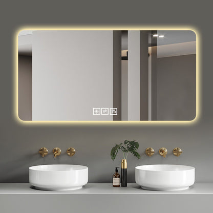 LED Bathroom Mirror With 3 Color Dimmable Backlight
