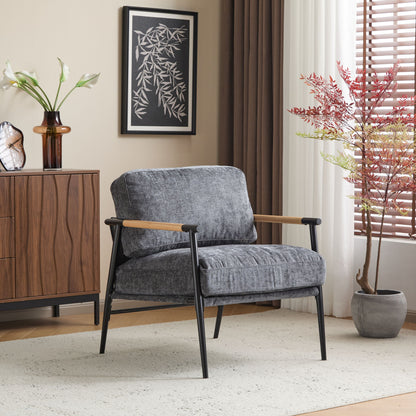 Modern Accent Chair With Plush Cushions, Cozy Seating