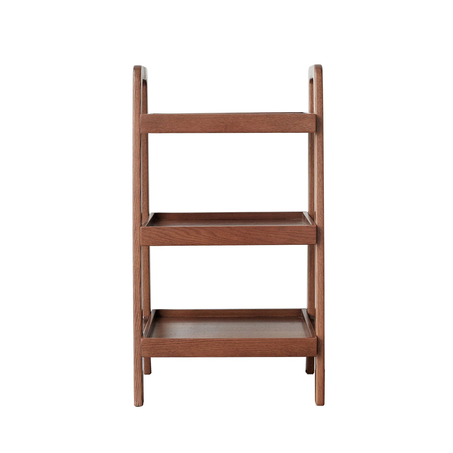 Premium Storage Organizer: 3-tier walnut beech shoe rack for entryway or living room, with a minimalist design and rectangular shelves, shown against a plain white background.