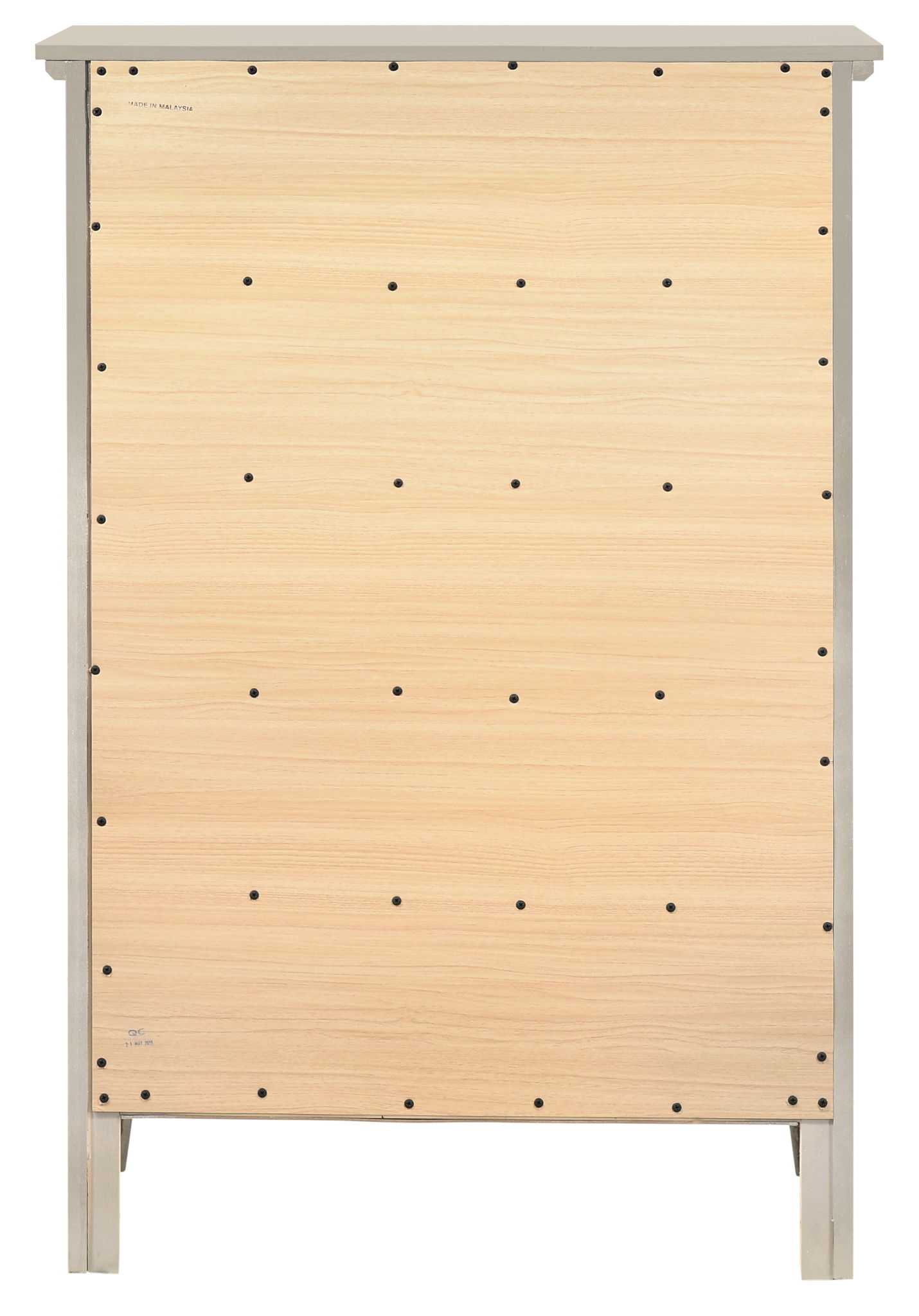 The Hammond - Chest features a light wood finish and a plain back panel, secured with evenly spaced black screws along the edges and in rows across the surface.