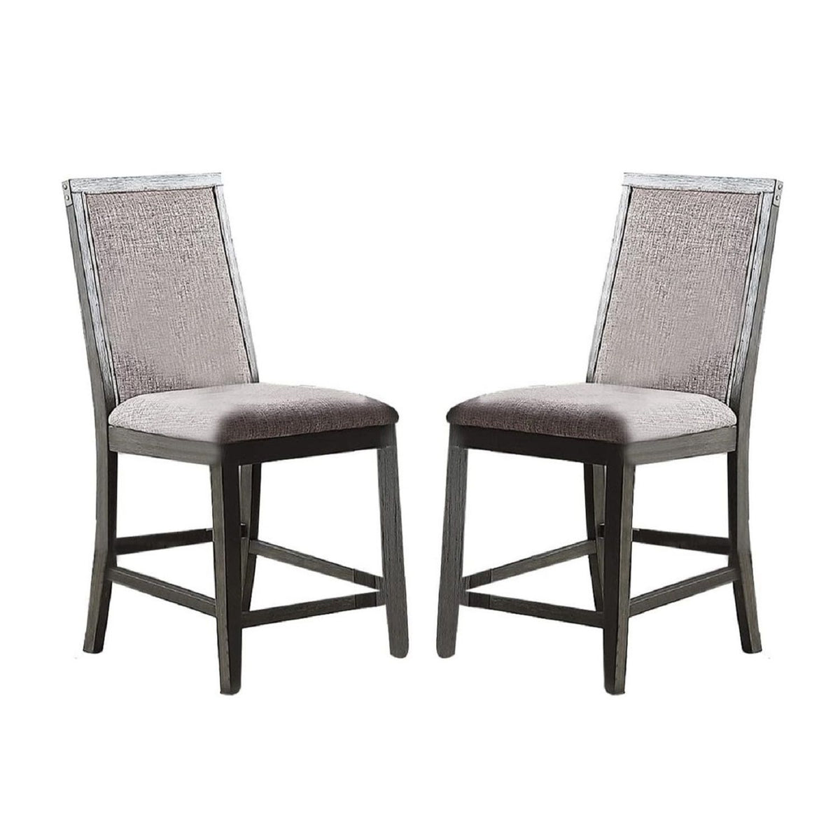 Upholstered Dining Chairs Counter Height (Set of 2) - Gray