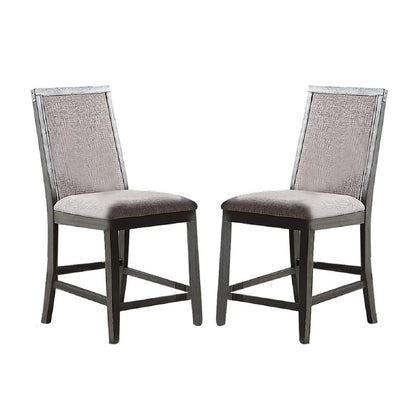 Upholstered Dining Chairs Counter Height (Set of 2) - Gray