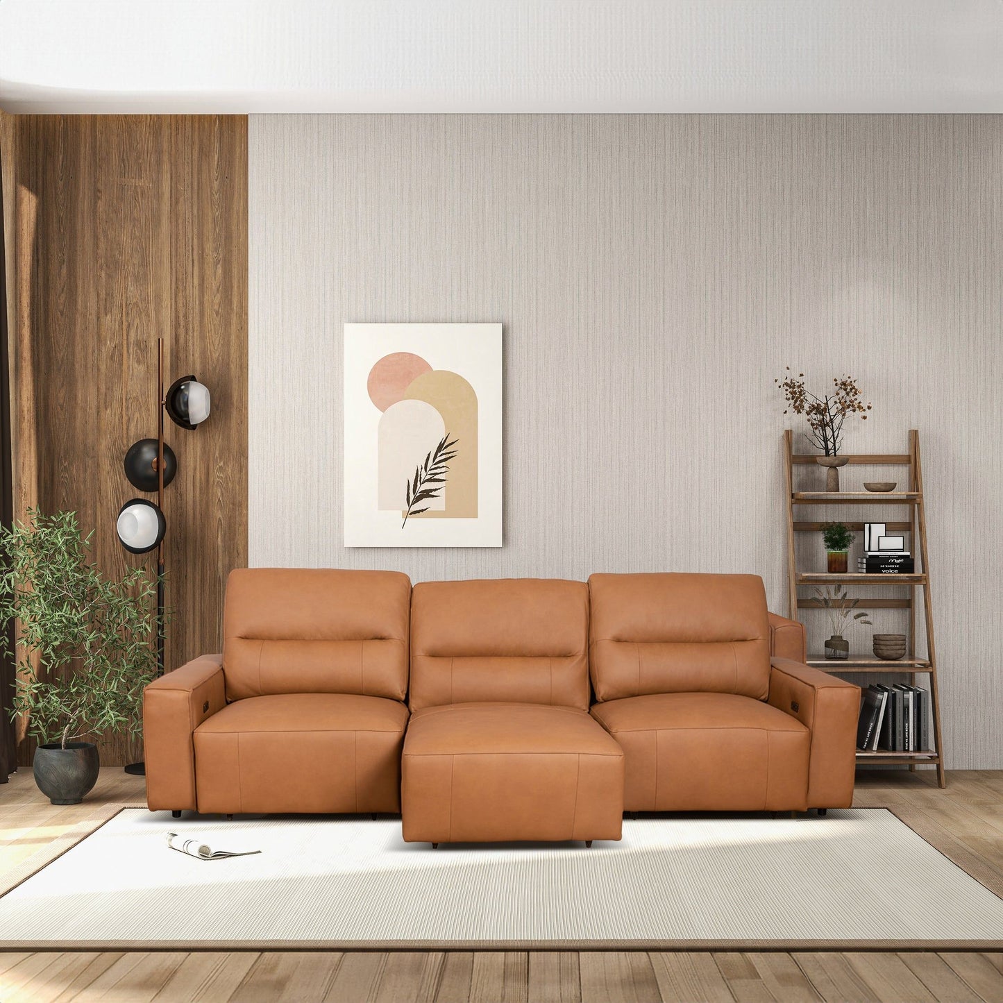 Grant - Triple Power Convertible Sofa - Cognac