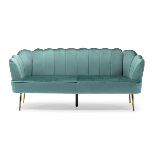 Modern Glam 3 Seater Sofa With Velvet Texture