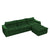 Dark Green / 3 Seater Sectional And Ottoman