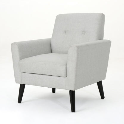 Radiantize - Upholstered Fabric Club Chair With Square-Off Back And Button Tufted