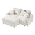 Beige / 2 Seater Sofa With Ottoman