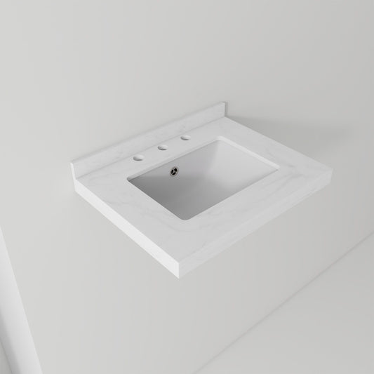 Basin Sink, Triple Faucet Holes, 2" Thick Rim, Sink Only
