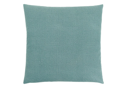 The Pillow Square, Insert Included, Decorative Throw, Hypoallergenic features a teal textured fabric and is shown against a white background.