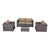 Light Brown / 4 Pc. 4 Seater Sectional, 2 Chairs And Table