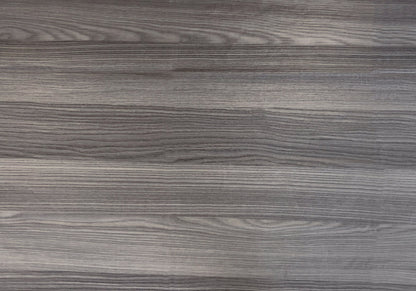 Close-up of the Accent Table's gray wooden surface features visible horizontal grain patterns, elegant design details, and subtle texture variations that highlight the transitional style of this side table.