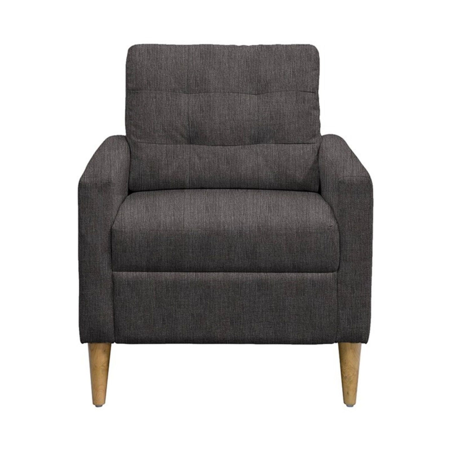 Tufted Back Accent Chair With Track Arm Silhouette - Gray