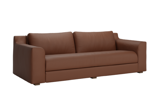 The Elevate 86" Sofa in Cactus Leather – Sustainable Modern Farmhouse Couch by Sabai