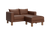 The Essential Loveseat Sectional in Cactus Leather - Terra / Cylinder Legs