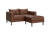 The Essential Loveseat Sectional in Cactus Leather - Terra / Metal Legs