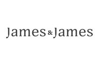The image shows the text "James & James" in a simple, serif font on a white background.
