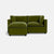 Kova Pillow Cushion Sofa 86" + Ottoman - Olive Performance Velvet