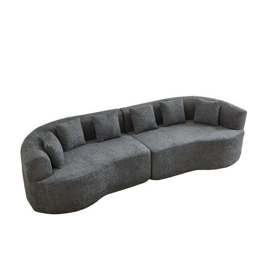 Curved Sectional Sofa With 6 Pillows