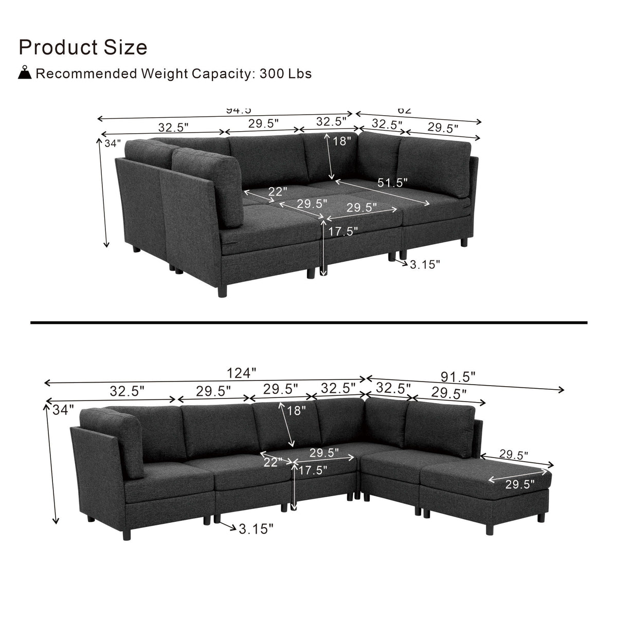 Modern Modular Sofa For Living Spaces