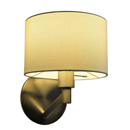 The Nebula Base Wall Lamp features a brushed nickel base, a silver/white shade, and a convenient rotary switch, offering modern style and soft illumination when mounted on your wall.