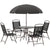 Black / 6 Piece Patio Dining Set
