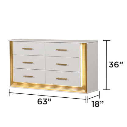 Obsession - 6 Drawer Dresser - White