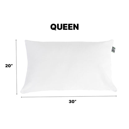 Ghostpillow - Faux Down Luxury Pillow With Microfiber Gel Clusters, Cotton Cover - White