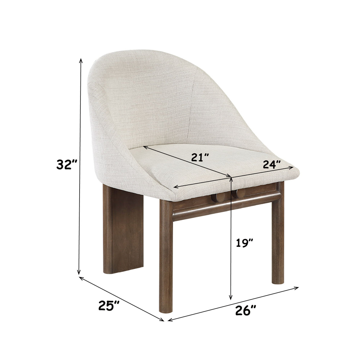 Ouida - Side Chair (Set of 2) - Beige / Brown