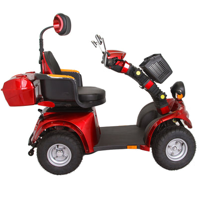 Fat Tire Scooter With Comfortable Seat And Adjust Seat And Front Handle - Red