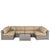 Beige / 2 Pc. U-Shaped Sectional, Table