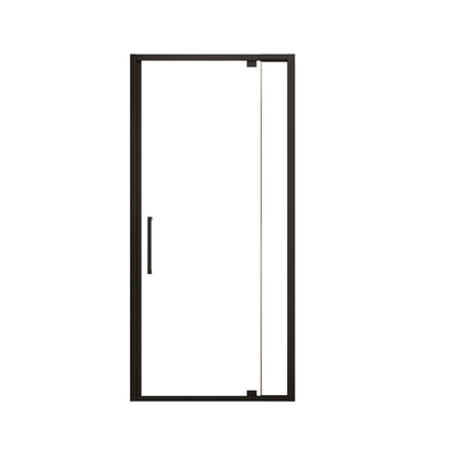 Scalable - Shower Door With 1 / 4" Clear Tempered Glass And Aluminium Alloy Frame - Matte Black