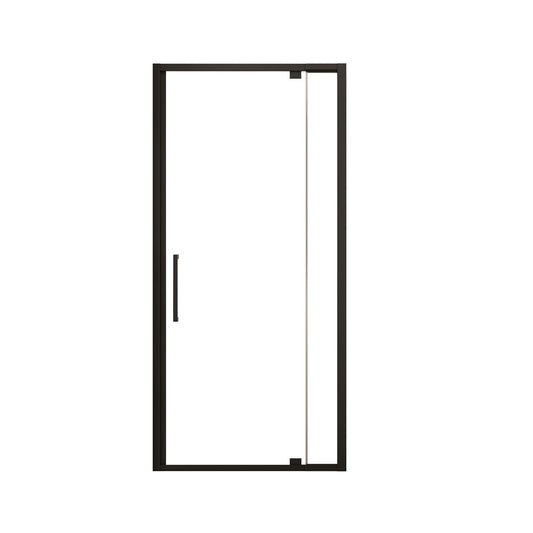 Scalable - Shower Door With 1 / 4" Clear Tempered Glass And Aluminium Alloy Frame - Matte Black